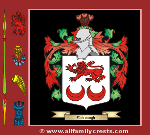 Kavanagh Coat of Arms, Family Crest - Click here to view