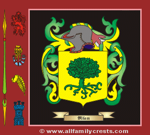 Mylam Coat of Arms, Family Crest - Click here to view