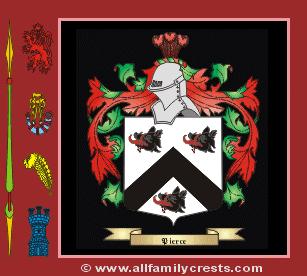 pierce family crest arms coat origin name