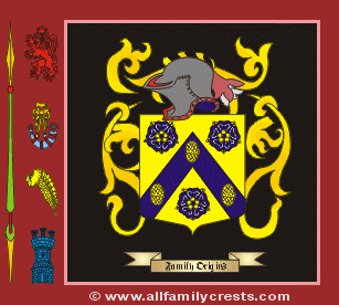 Gold Coat of Arms, Family Crest - Click here to view