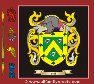 Hall Coat of Arms, Family Crest - Click here to view