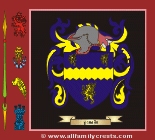 Hanafin Coat of Arms, Family Crest - Click here to view