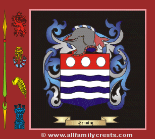 Hening Coat of Arms, Family Crest - Click here to view