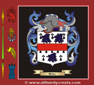 Family Coat of Arms MILLER Surname Lapel Pin Badge Heraldic Crest Shield