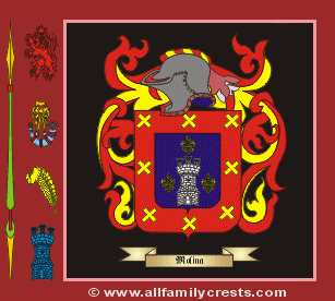 Molina Coat of Arms, Family Crest - Click here to view