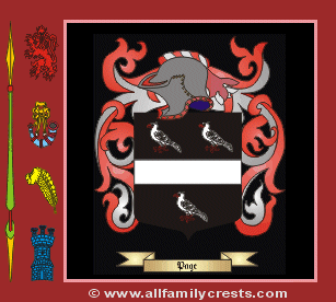 Page Coat of Arms, Family Crest - Click here to view