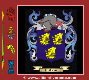 Prudhome Coat of Arms, Family Crest - Click here to view