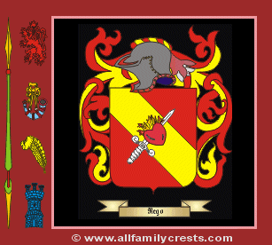 Rego Coat of Arms, Family Crest - Click here to view
