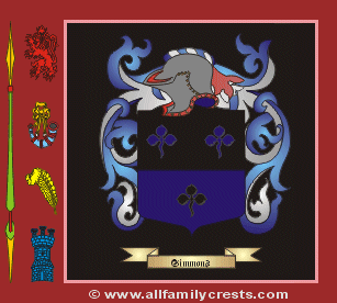 Simmon Coat of Arms, Family Crest - Click here to view