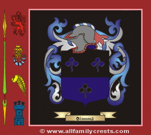 Simmonds Coat of Arms, Family Crest - Click here to view