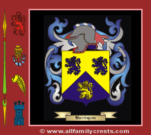 Warington Coat of Arms, Family Crest - Click here to view
